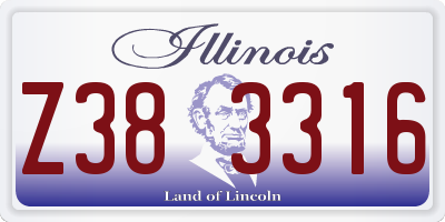 IL license plate Z383316