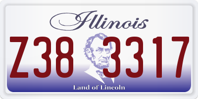 IL license plate Z383317