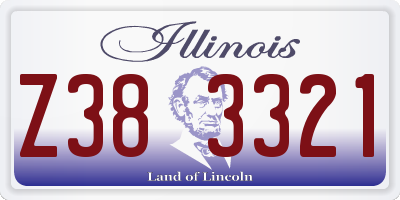 IL license plate Z383321
