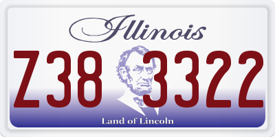 IL license plate Z383322