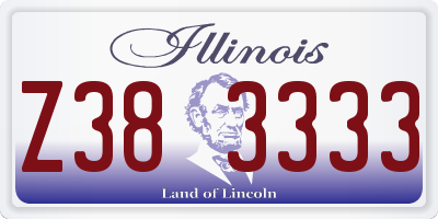 IL license plate Z383333