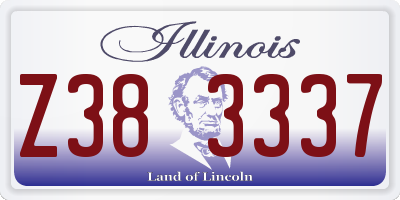 IL license plate Z383337