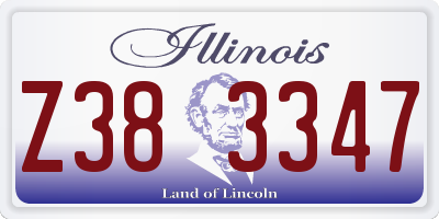 IL license plate Z383347
