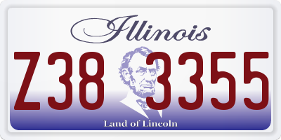 IL license plate Z383355
