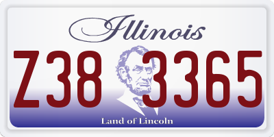 IL license plate Z383365