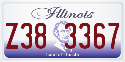 IL license plate Z383367