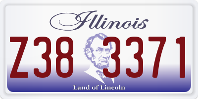 IL license plate Z383371