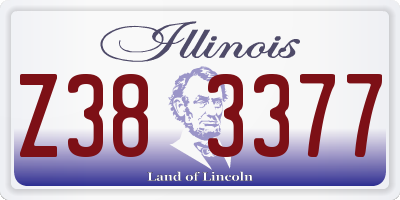 IL license plate Z383377