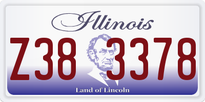 IL license plate Z383378