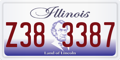 IL license plate Z383387