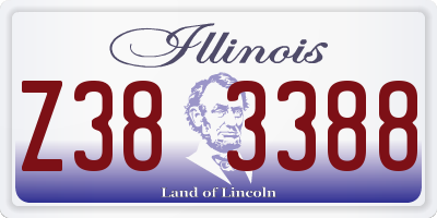 IL license plate Z383388