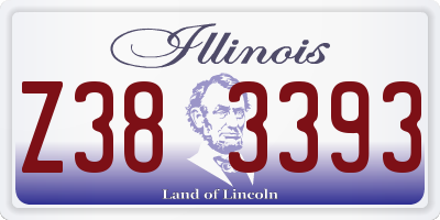 IL license plate Z383393