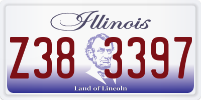IL license plate Z383397