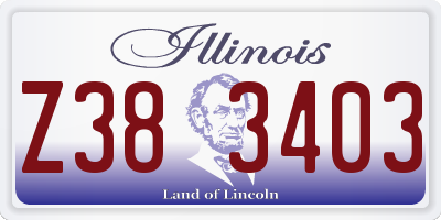 IL license plate Z383403