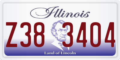 IL license plate Z383404