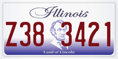 IL license plate Z383421