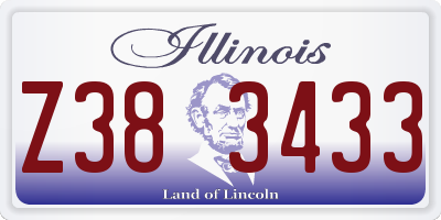 IL license plate Z383433