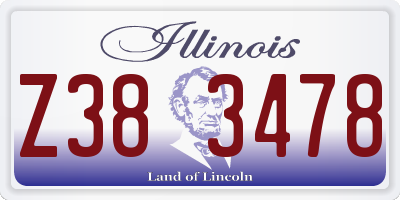 IL license plate Z383478