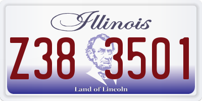 IL license plate Z383501