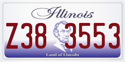 IL license plate Z383553
