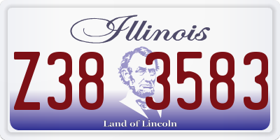 IL license plate Z383583