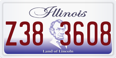 IL license plate Z383608
