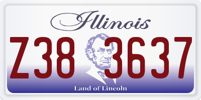 IL license plate Z383637