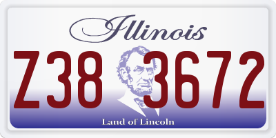 IL license plate Z383672