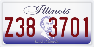 IL license plate Z383701