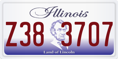 IL license plate Z383707