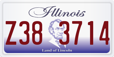 IL license plate Z383714