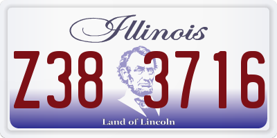 IL license plate Z383716