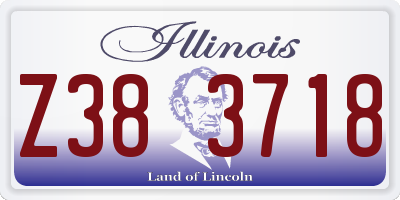 IL license plate Z383718
