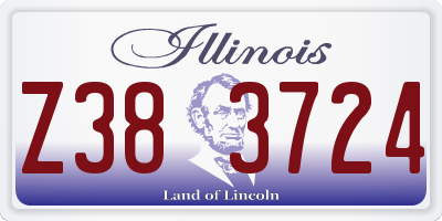 IL license plate Z383724