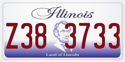 IL license plate Z383733