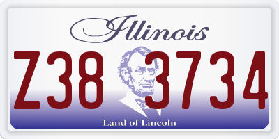 IL license plate Z383734
