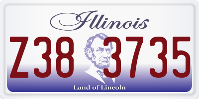 IL license plate Z383735