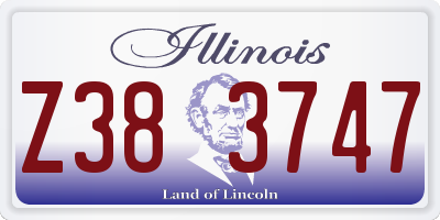IL license plate Z383747