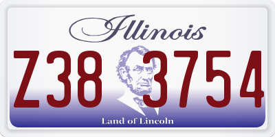 IL license plate Z383754