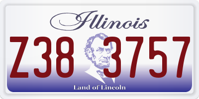 IL license plate Z383757