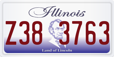 IL license plate Z383763