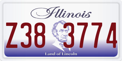 IL license plate Z383774