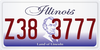 IL license plate Z383777