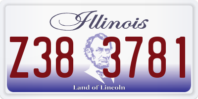 IL license plate Z383781