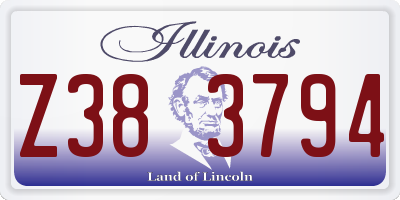 IL license plate Z383794