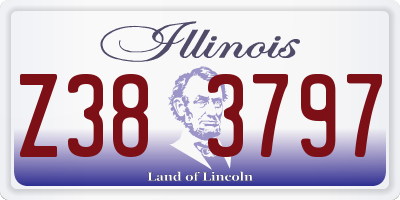IL license plate Z383797