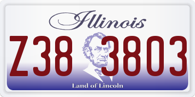 IL license plate Z383803