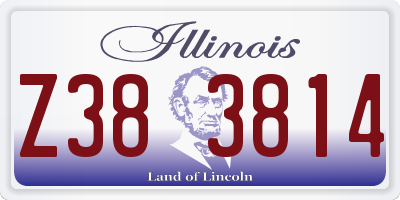 IL license plate Z383814