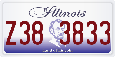 IL license plate Z383833