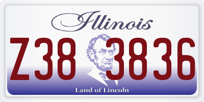 IL license plate Z383836